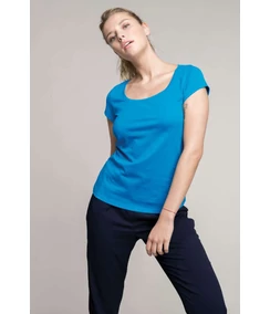 LADIES’ BOAT NECK SHORT SLEEVE T-SHIRT