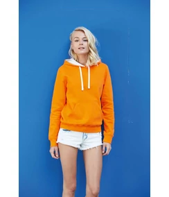LADIES’ CONTRAST HOODED SWEATSHIRT