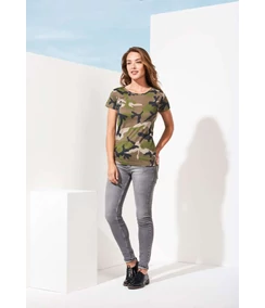 CAMO WOMEN ROUND COLLAR T-SHIRT