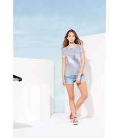 MILES WOMEN ROUND NECK STRIPED T-SHIRT