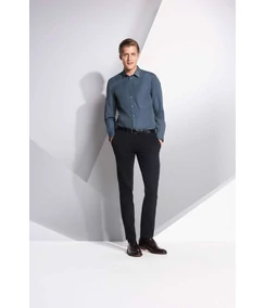 BARNET MEN LONG SLEEVE HEATHER POPLIN SHIRT