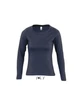 MAJESTIC WOMEN'S ROUND COLLAR LONG SLEEVE T-SHIRT